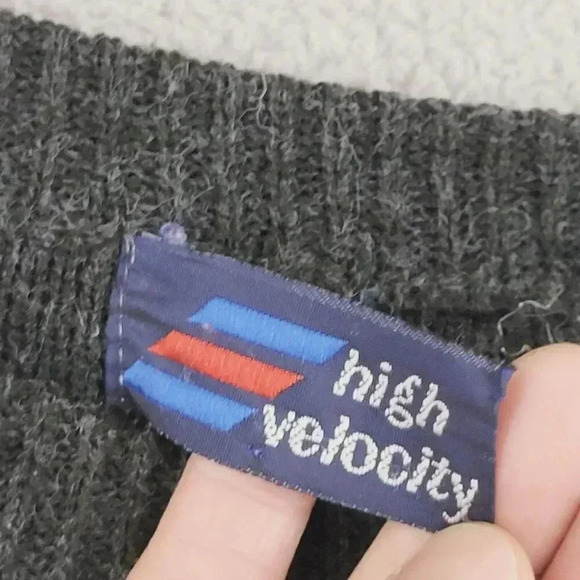 Vtg High Velocity Men's sweater Large Color Block Crewneck Long Sleeve 29PT - Picture 4 of 9